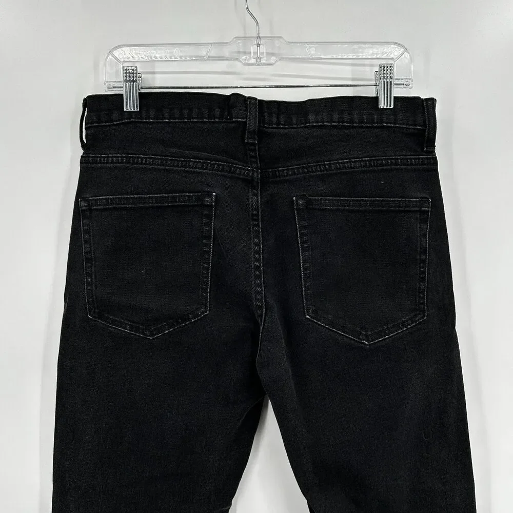 EVERLANE *Hemmed* Men's Black Wash Straight Leg Denim Casual Jeans Waist Size 32